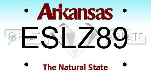 ESLZ89 Arkansas License Plate