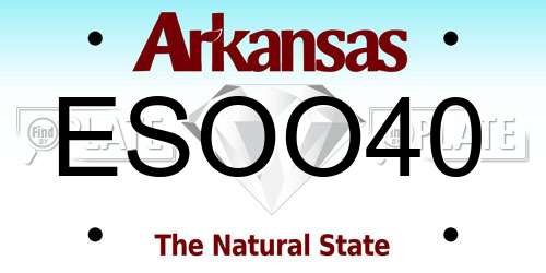 ESOO40 Arkansas License Plate