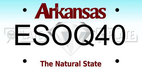 ESOQ40 Arkansas License Plate