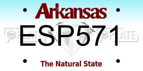 ESP571 Arkansas License Plate