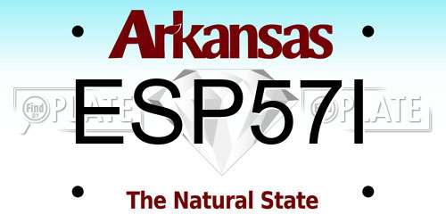 ESP57I Arkansas License Plate