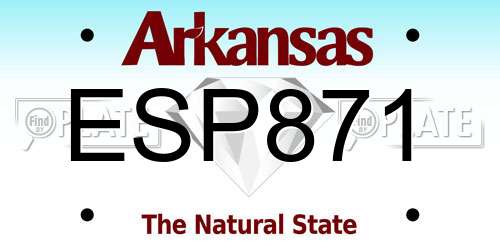 ESP871 Arkansas License Plate