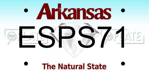ESPS71 Arkansas License Plate