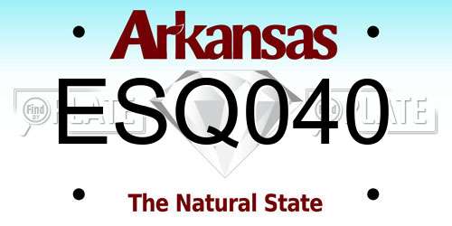 ESQ040 Arkansas License Plate