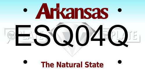ESQ04Q Arkansas License Plate