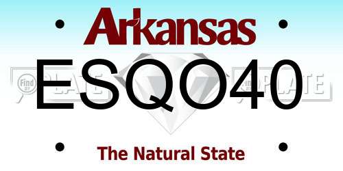 ESQO40 Arkansas License Plate