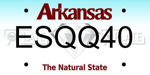 ESQQ40 Arkansas License Plate
