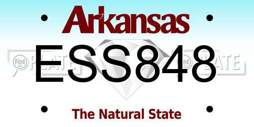 ESS848 Arkansas License Plate