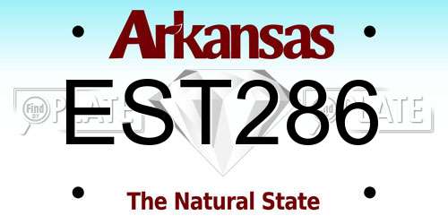 EST286 Arkansas License Plate