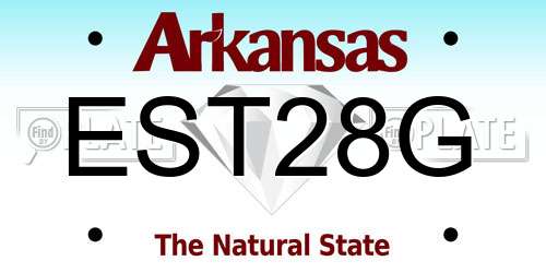 EST28G Arkansas License Plate