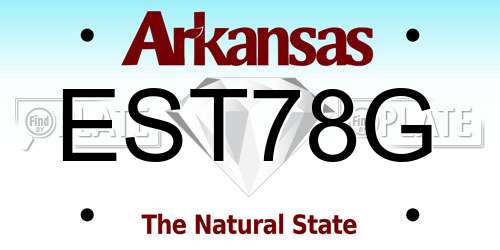 EST78G Arkansas License Plate
