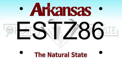 ESTZ86 Arkansas License Plate