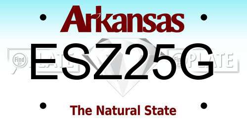 ESZ25G Arkansas License Plate