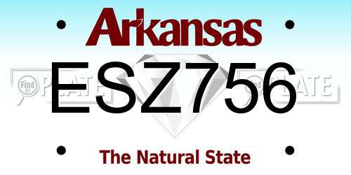 ESZ756 Arkansas License Plate