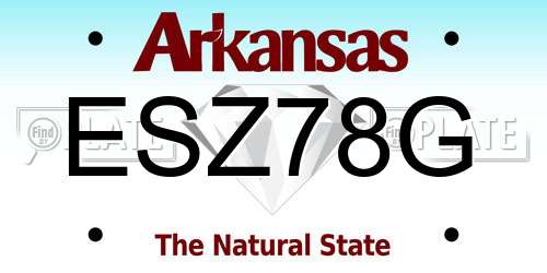 ESZ78G Arkansas License Plate