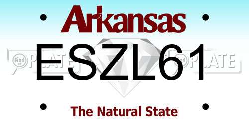 ESZL61 Arkansas License Plate