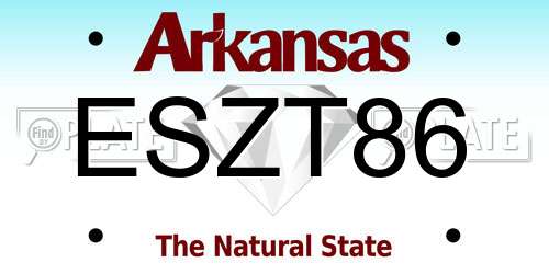 ESZT86 Arkansas License Plate