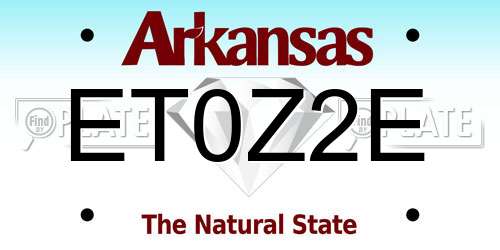 ET0Z2E Arkansas License Plate