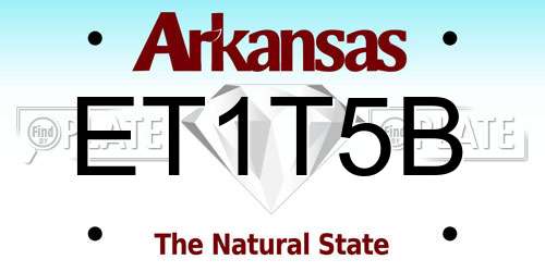 ET1T5B Arkansas License Plate