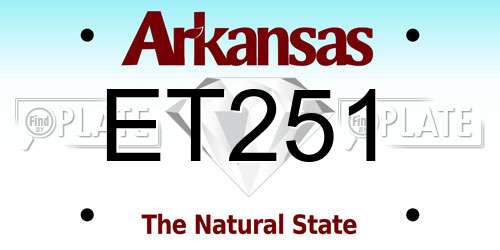 ET251 Arkansas License Plate