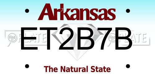 ET2B7B Arkansas License Plate