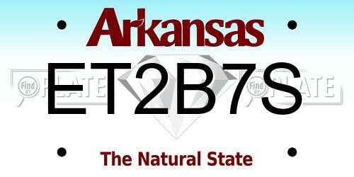 ET2B7S Arkansas License Plate