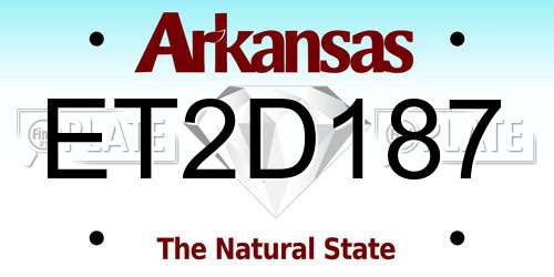 ET2D187 Arkansas License Plate