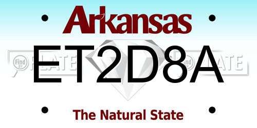 ET2D8A Arkansas License Plate