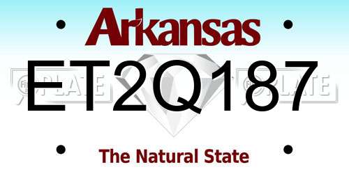 ET2Q187 Arkansas License Plate