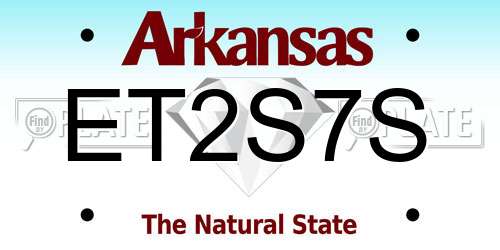 ET2S7S Arkansas License Plate
