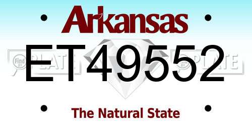 ET49552 Arkansas License Plate