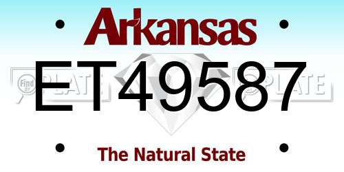 ET49587 Arkansas License Plate