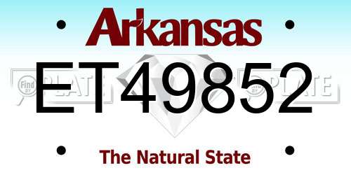 ET49852 Arkansas License Plate