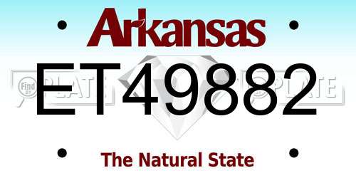 ET49882 Arkansas License Plate