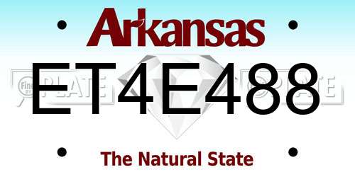 ET4E488 Arkansas License Plate