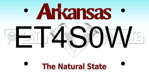 ET4S0W Arkansas License Plate