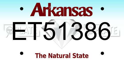 ET51386 Arkansas License Plate