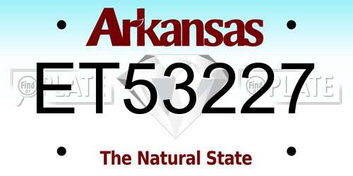 ET53227 Arkansas License Plate