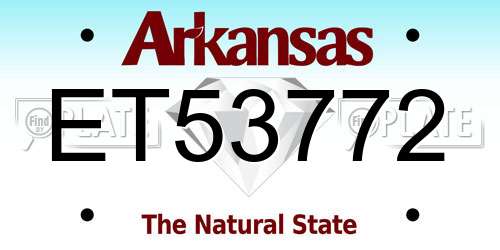 ET53772 Arkansas License Plate