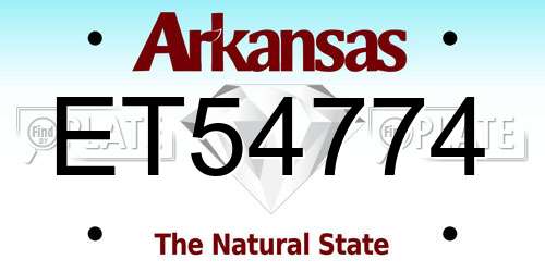 ET54774 Arkansas License Plate