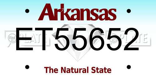 ET55652 Arkansas License Plate