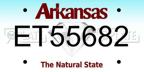 ET55682 Arkansas License Plate