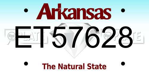 ET57628 Arkansas License Plate