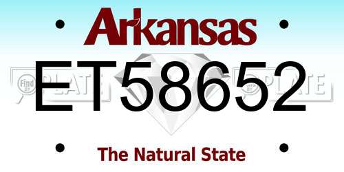 ET58652 Arkansas License Plate