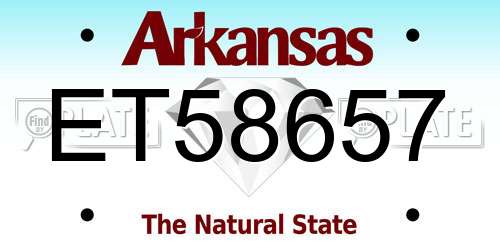 ET58657 Arkansas License Plate
