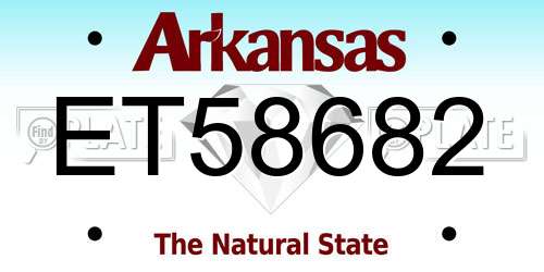 ET58682 Arkansas License Plate