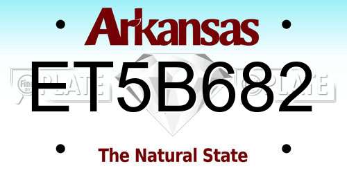 ET5B682 Arkansas License Plate