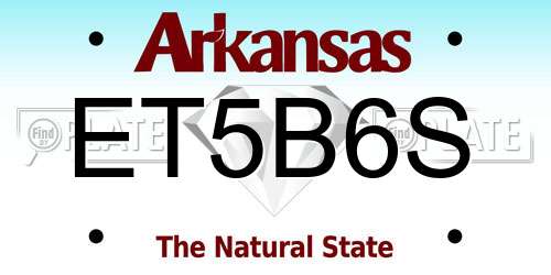 ET5B6S Arkansas License Plate