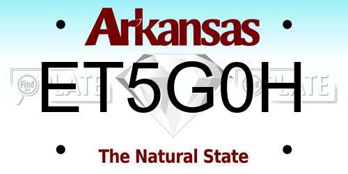 ET5G0H Arkansas License Plate