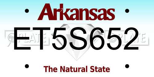 ET5S652 Arkansas License Plate